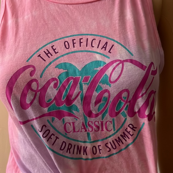 Coca-Cola pink tank top. Women’s size S - Picture 3 of 8
